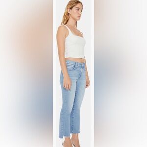 MOTHER Lil' Insider Frayed Step Hem Crop Skinny Jeans, size 28